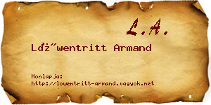 Löwentritt Armand névjegykártya
