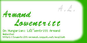 armand lowentritt business card